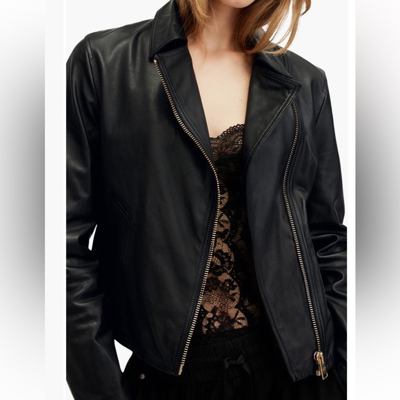 AllSaints Vela Leather Jacket NWT - Picture 3 of 12